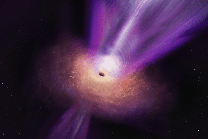 illustration of black hole jet