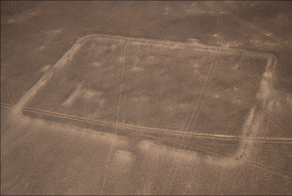 Aerial photo of a roman camp