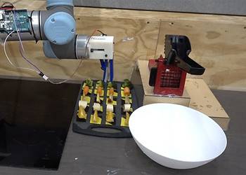 The robot watches and learns from cooking videos. Image credit: University of Cambridge.