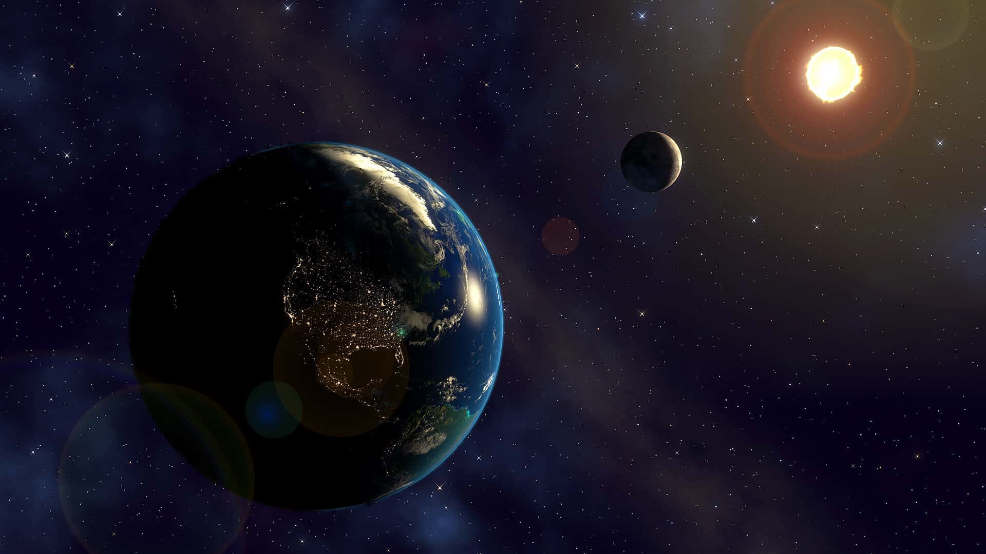 Earth and the moon