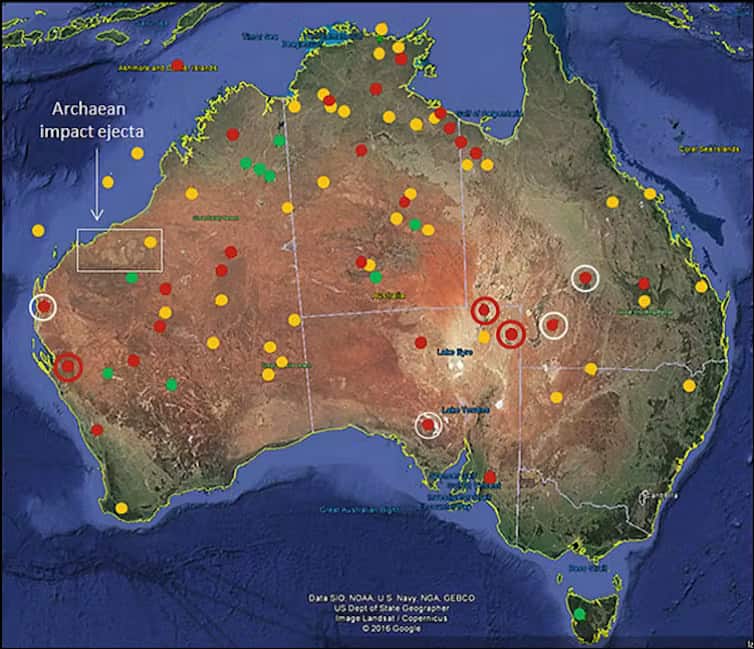 Australia crater map