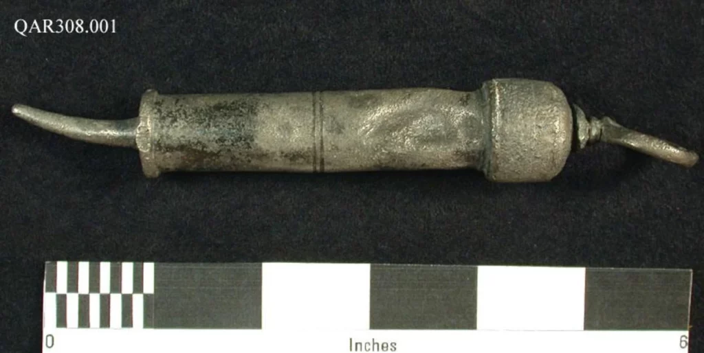 This urethral syringe found aboard Blackbeard's ship was used to treat syphilis 
