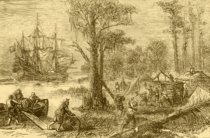 engraving of Jamestown