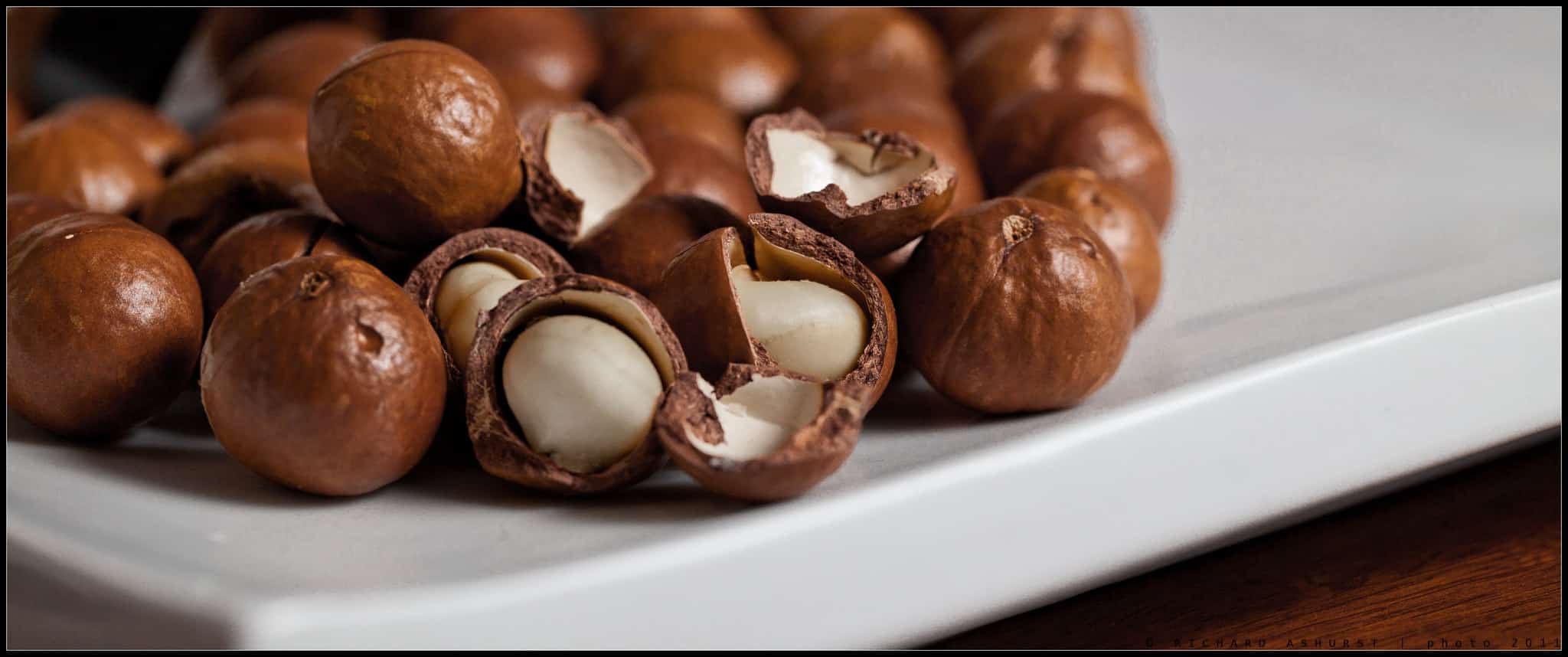 Closeup of macademia nuts