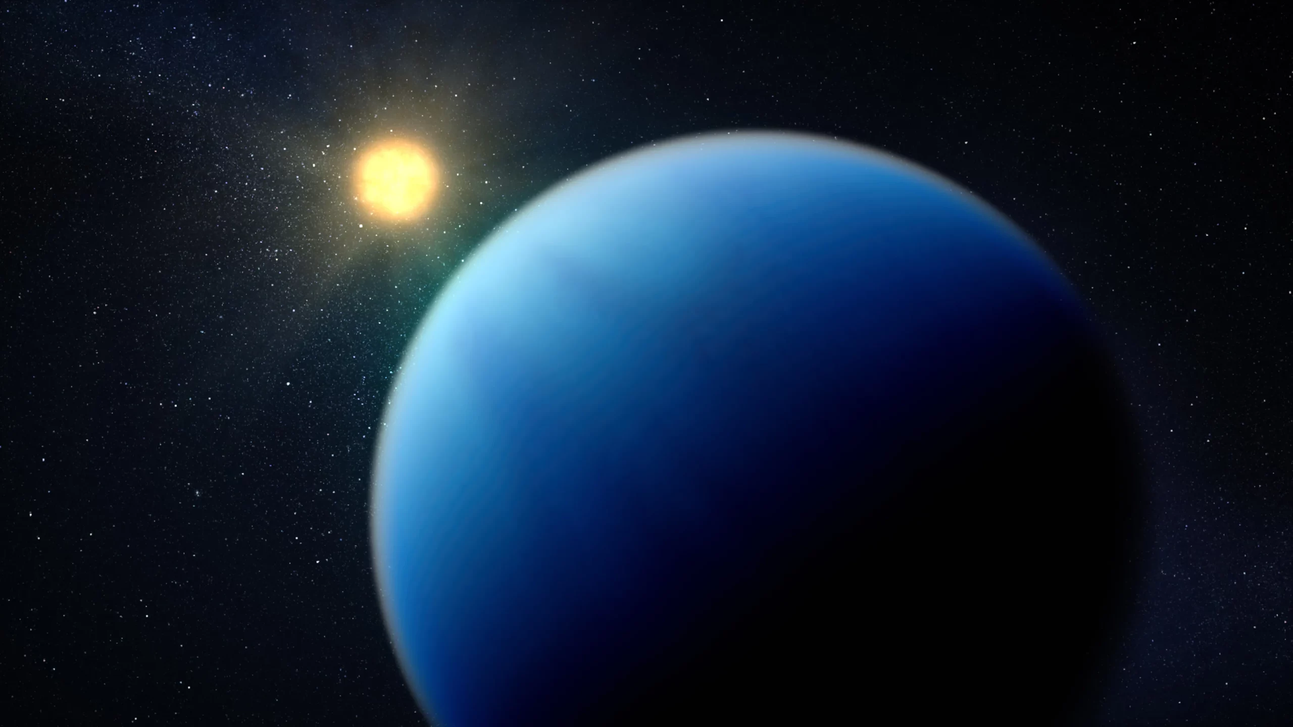 Концепция этого художника показывает, как могла бы выглядеть субнептуновая экзопланета TOI-421 b. В новом исследовании ученые нашли новые доказательства того, как эти типы планет могут терять свою атмосферу. 