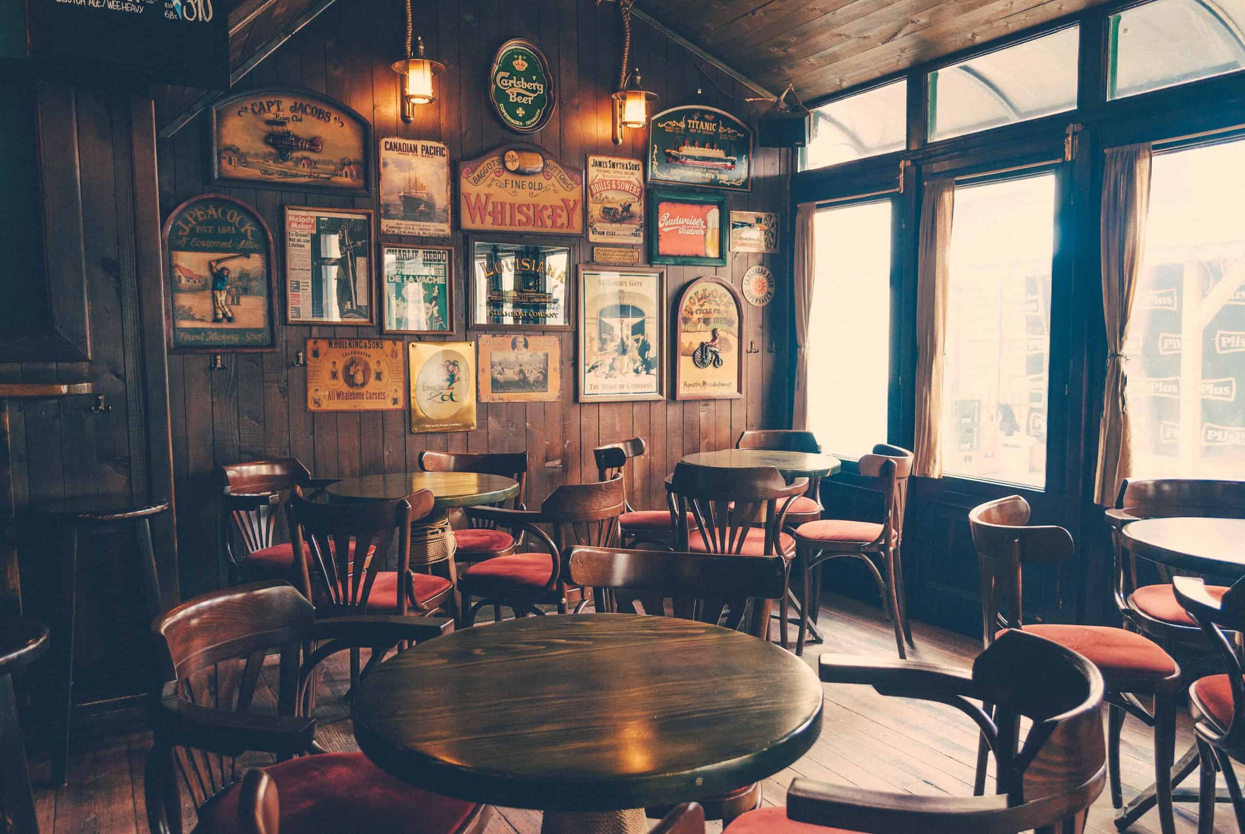Rustic pub interior