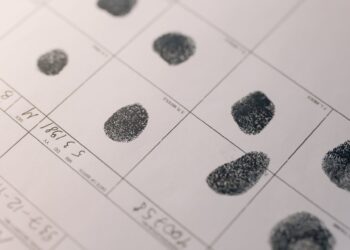 A photo of fingerprints on a paper.