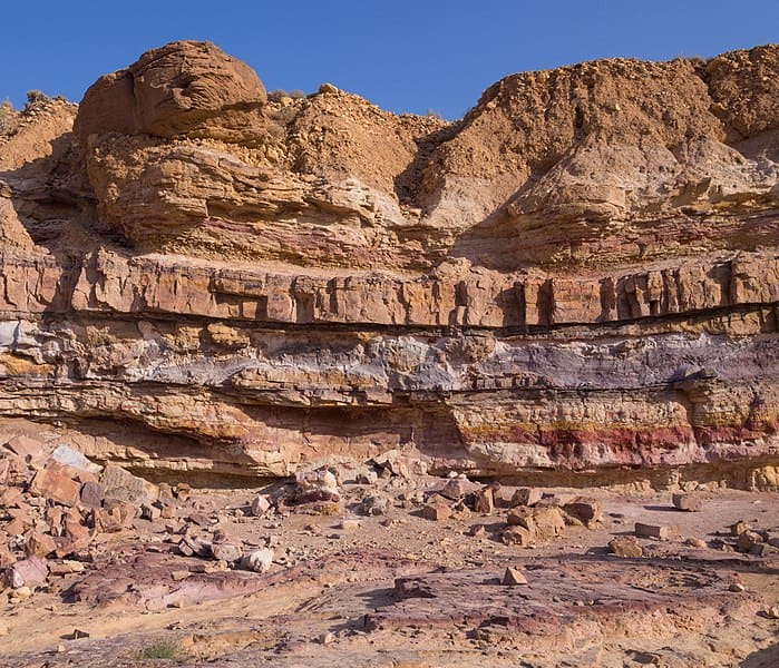 Layers of sedimentary rocks