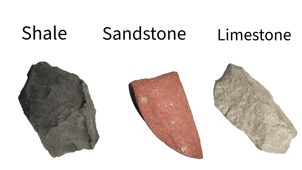shale sandstone and limestone rocks