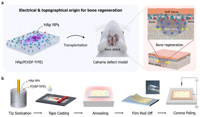 Design and characterization of piezoelectrically and topographically originated biomimetic scaffolds