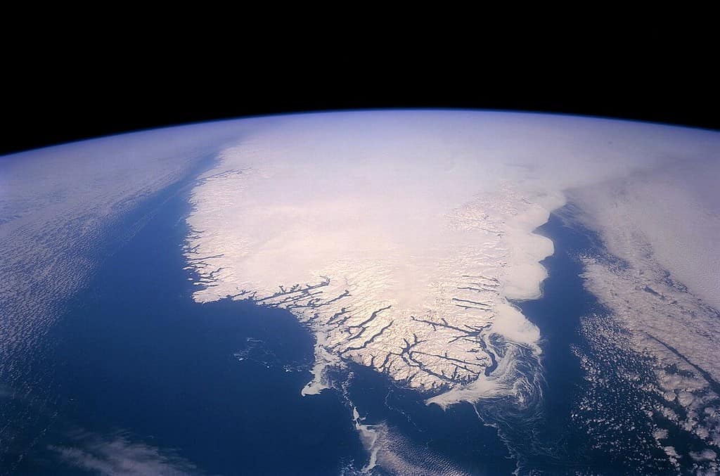 Greenland ice sheet seen from space