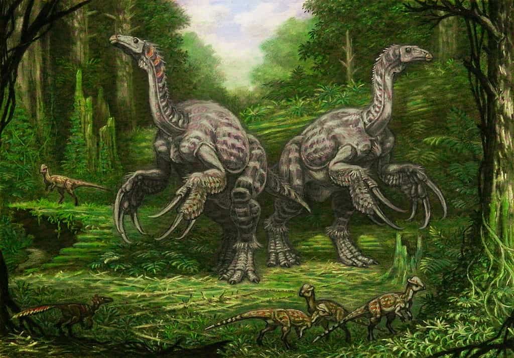 Therizinosaurus in their natural environment