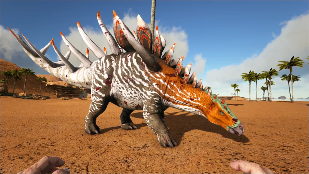 The Ark Kentrosaurus depicted with exaggerated features