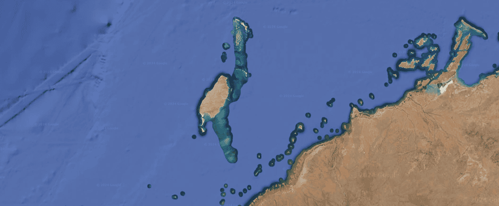 Map showing Barrow Island